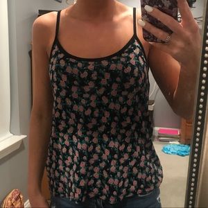 Floral tank top with strappy back